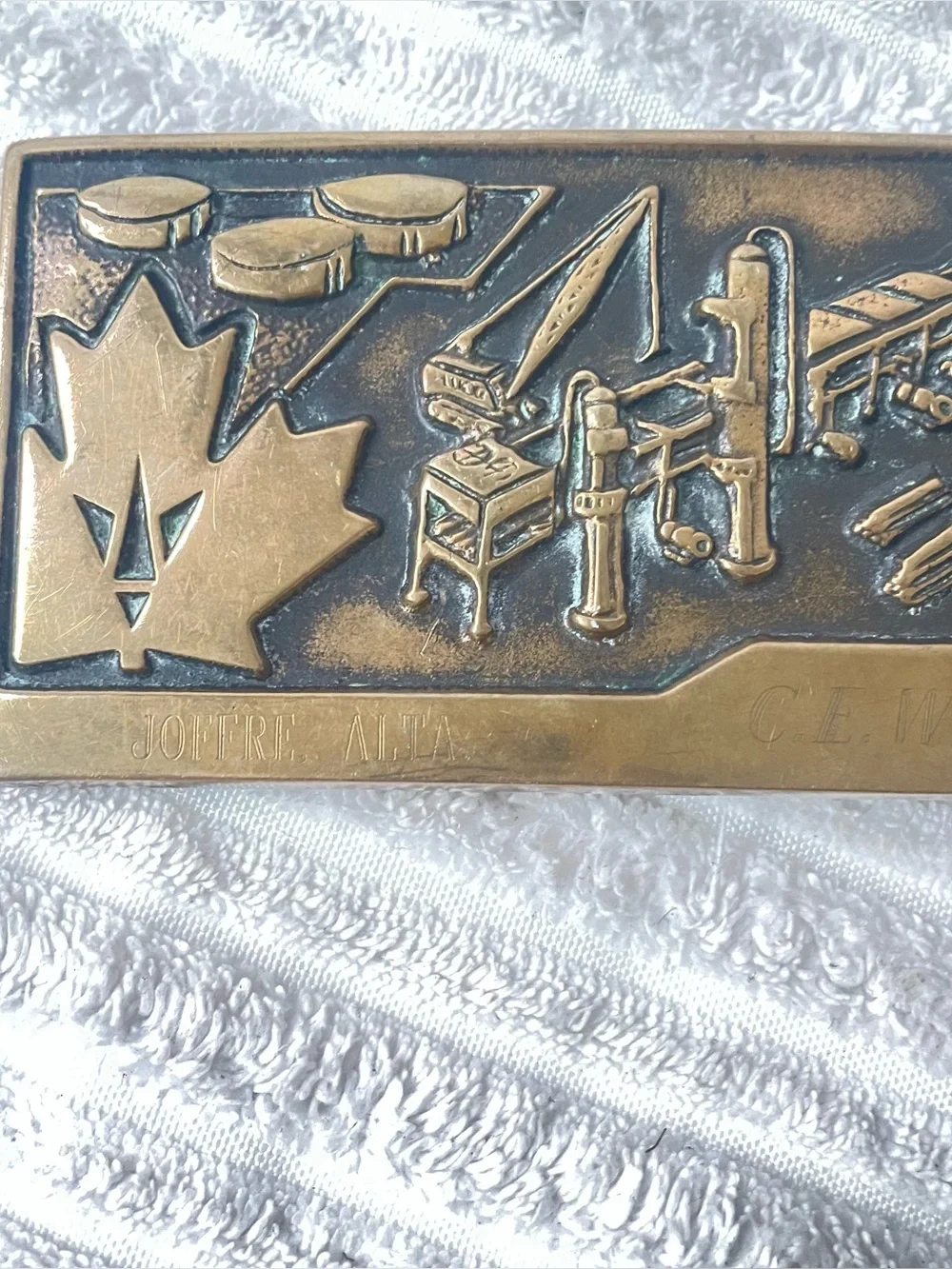 Vintage Joffre Alta Alberta Canada Solid Brass Belt - Picture 8 of 9